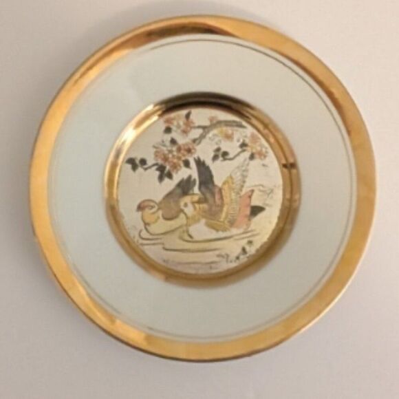 Other - Vintage "The Art of Chokin" 24Kt.Gold Edge Decorative Plate with Birds